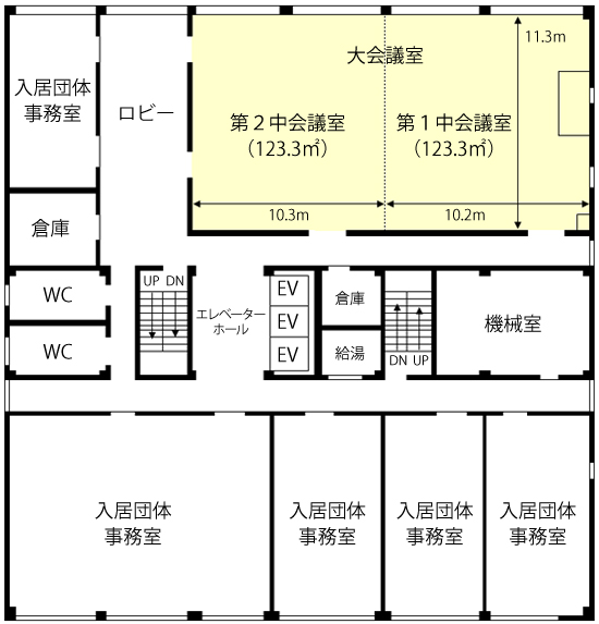 8F大会議室 平面図